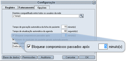 Bloquear compromissos agendados