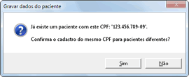 Checagem de CPF do paciente cadastrado